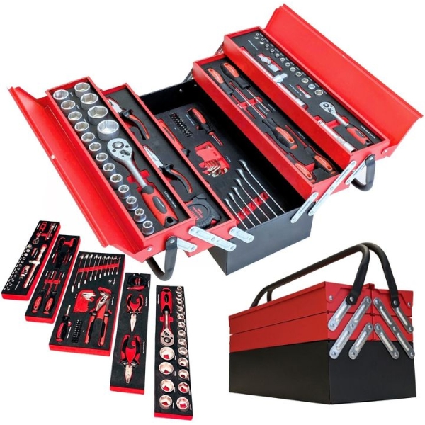 Tool Set Case Mechanics Kit Box Organize Cantilever Toolbox with Tools _ eBay (1)