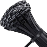 Pack of 100 8 Inch Black Cable Zip Ties. - Image 1